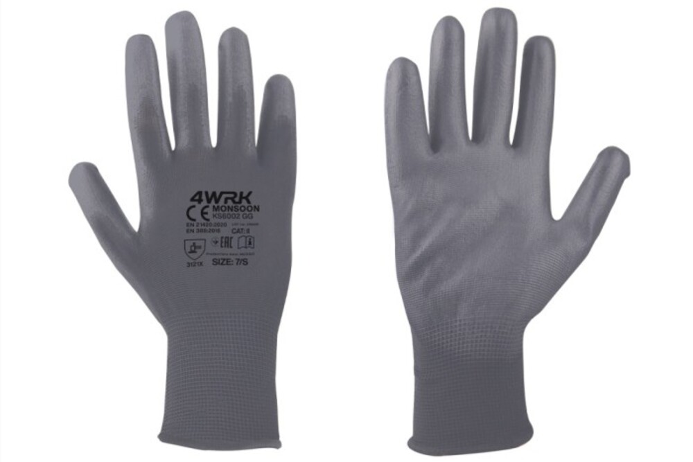 Rękawice rob. 4WRK MONSOON PES/PU KS6002 GG 7/S